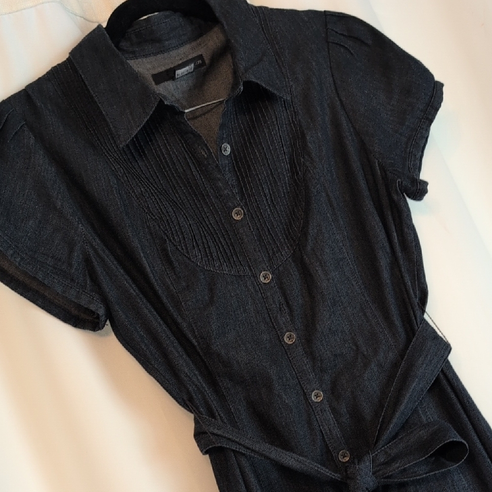 Calvin Klein Jeans Dark Blue Jean Button Down Dress